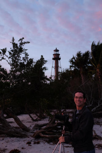 Lighthouse and Bob at Sanibel Sunrise